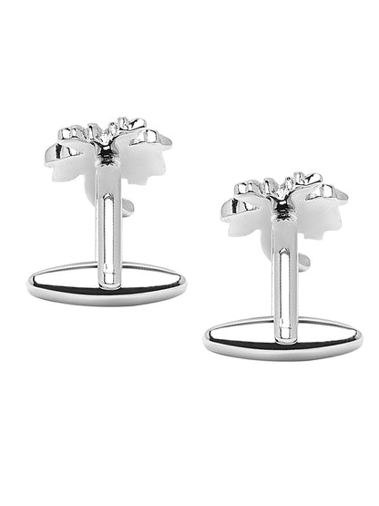 Elegant Fancy and Designer Silver Plated Coconut Palm Tree Design Cufflinks For Men (SJ_7170)