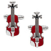 Elegant Fancy and Designer Silver Plated Violin Design Cufflinks For Men (SJ_7172)