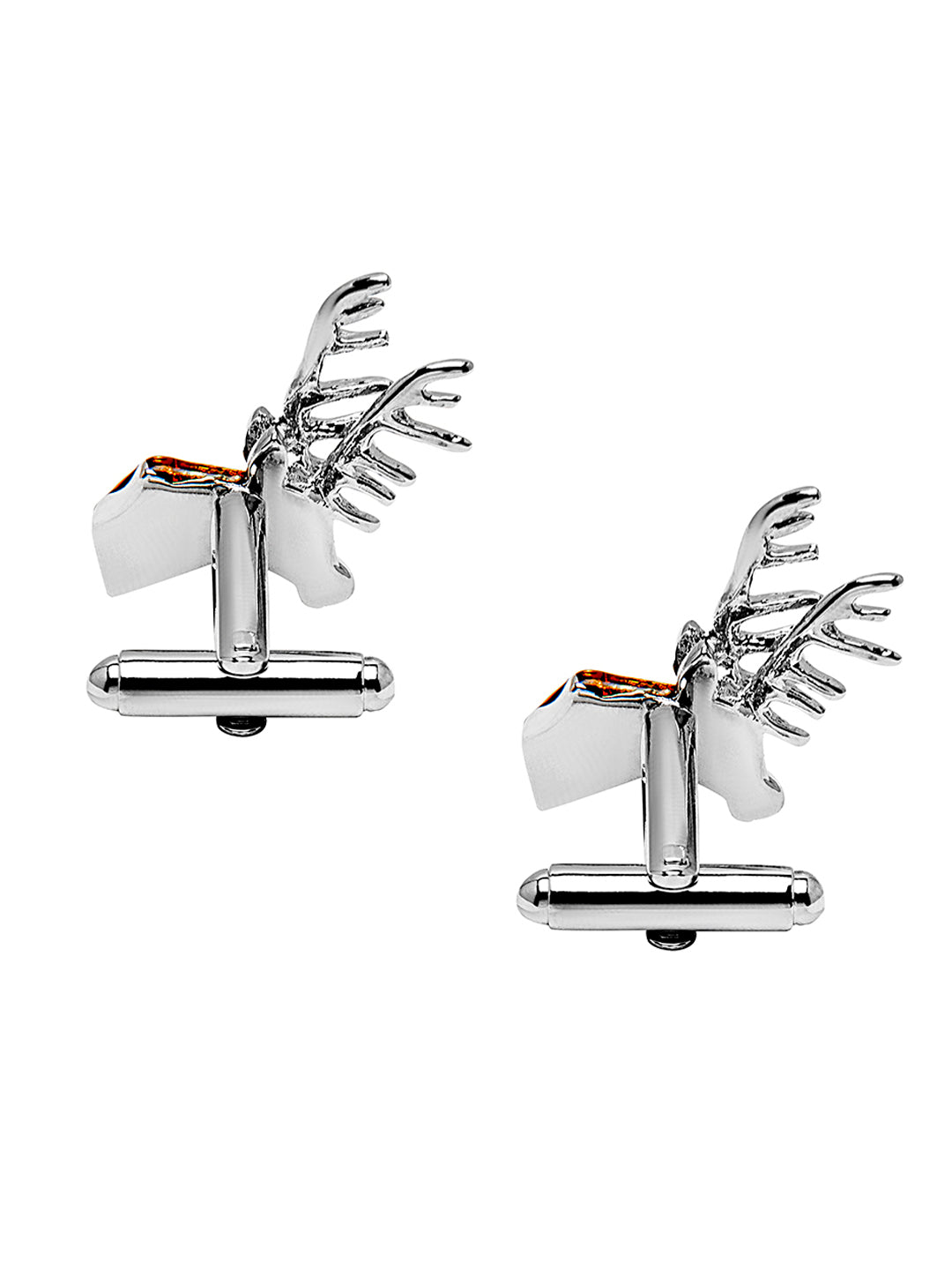 Elegant Fancy and Designer Silver Plated Raindeer and Stag Design Cufflinks For Men (SJ_7174)