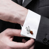 Elegant Fancy and Designer Silver Plated Raindeer and Stag Design Cufflinks For Men (SJ_7174)
