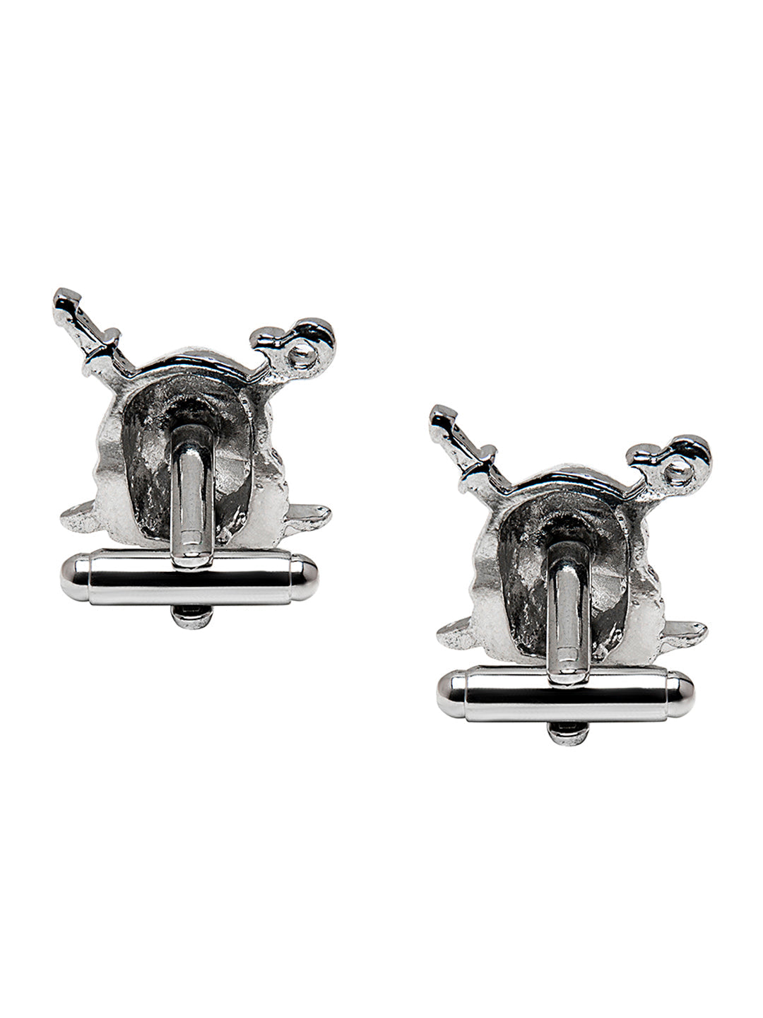 Elegant Fancy and Designer Silver Plated Pirate Skull Skeleton Design Cufflinks For Men (SJ_7175)