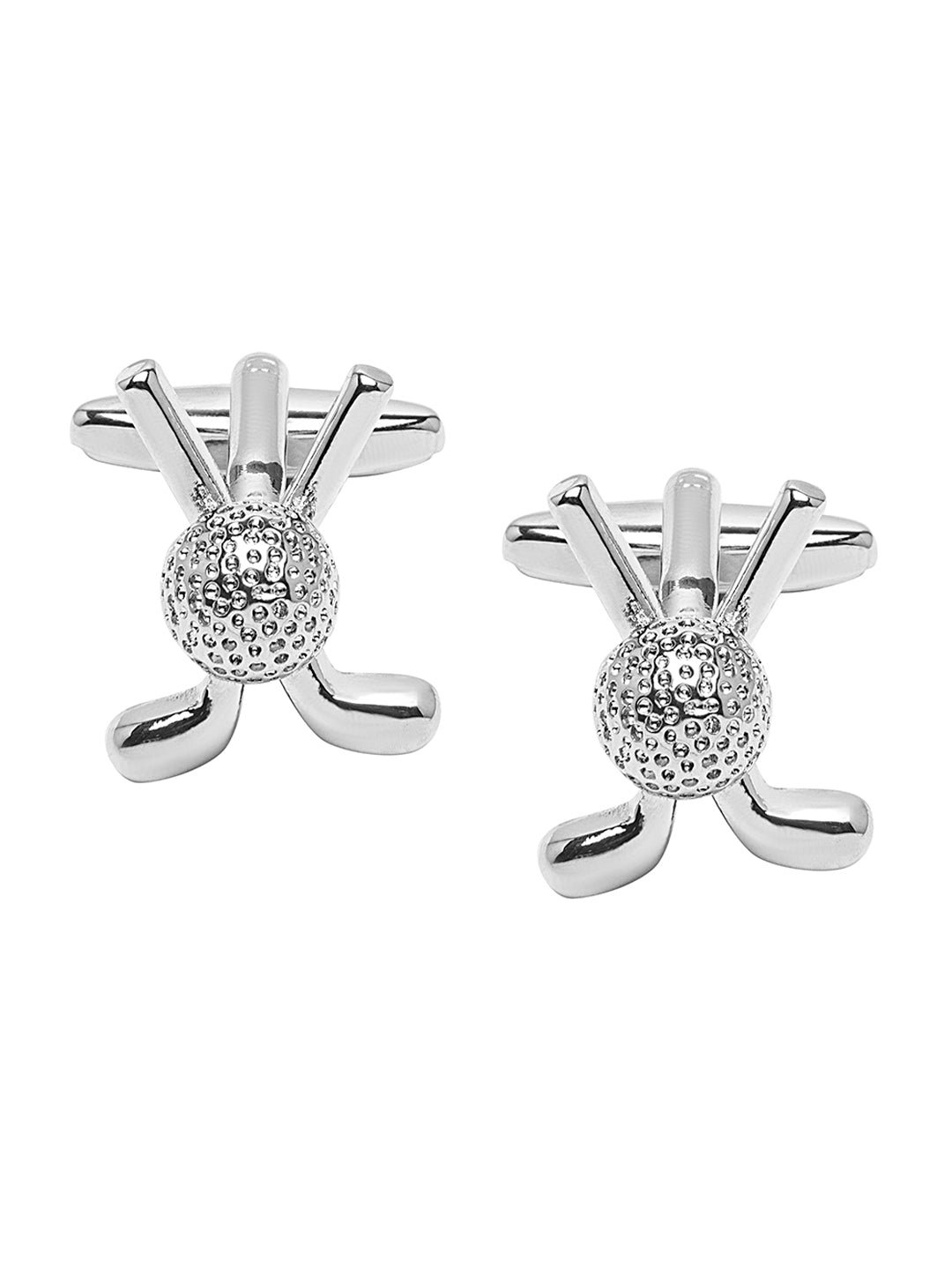 Elegant Fancy and Designer Silver Plated Golf Ball and Club Design Cufflinks For Men (SJ_7177)