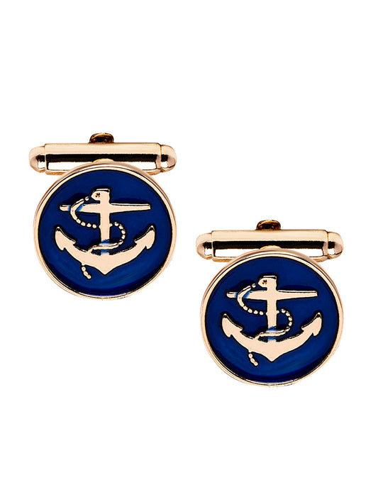 Elegant Fancy and Designer Silver Plated Anchor Design Cufflinks For Men (SJ_7178)