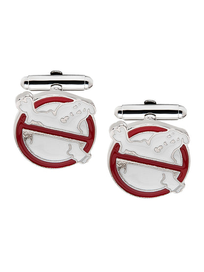 Elegant Fancy and Designer Silver Plated GhostbustersDesign Cufflinks For Men (SJ_7179)