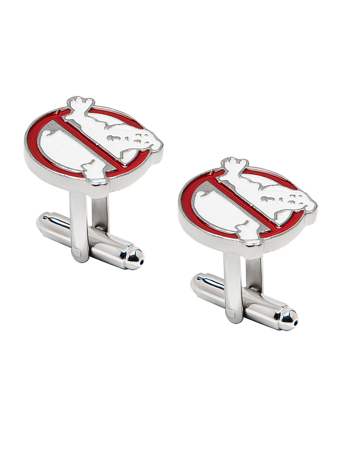 Elegant Fancy and Designer Silver Plated GhostbustersDesign Cufflinks For Men (SJ_7179)