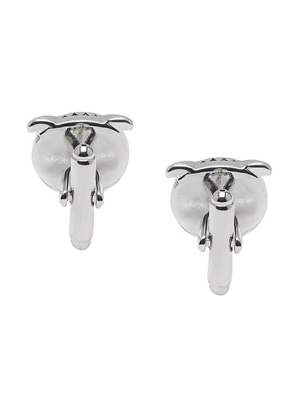 Elegant Fancy and Designer Silver Plated Owl Design Cufflinks For Men (SJ_7184)