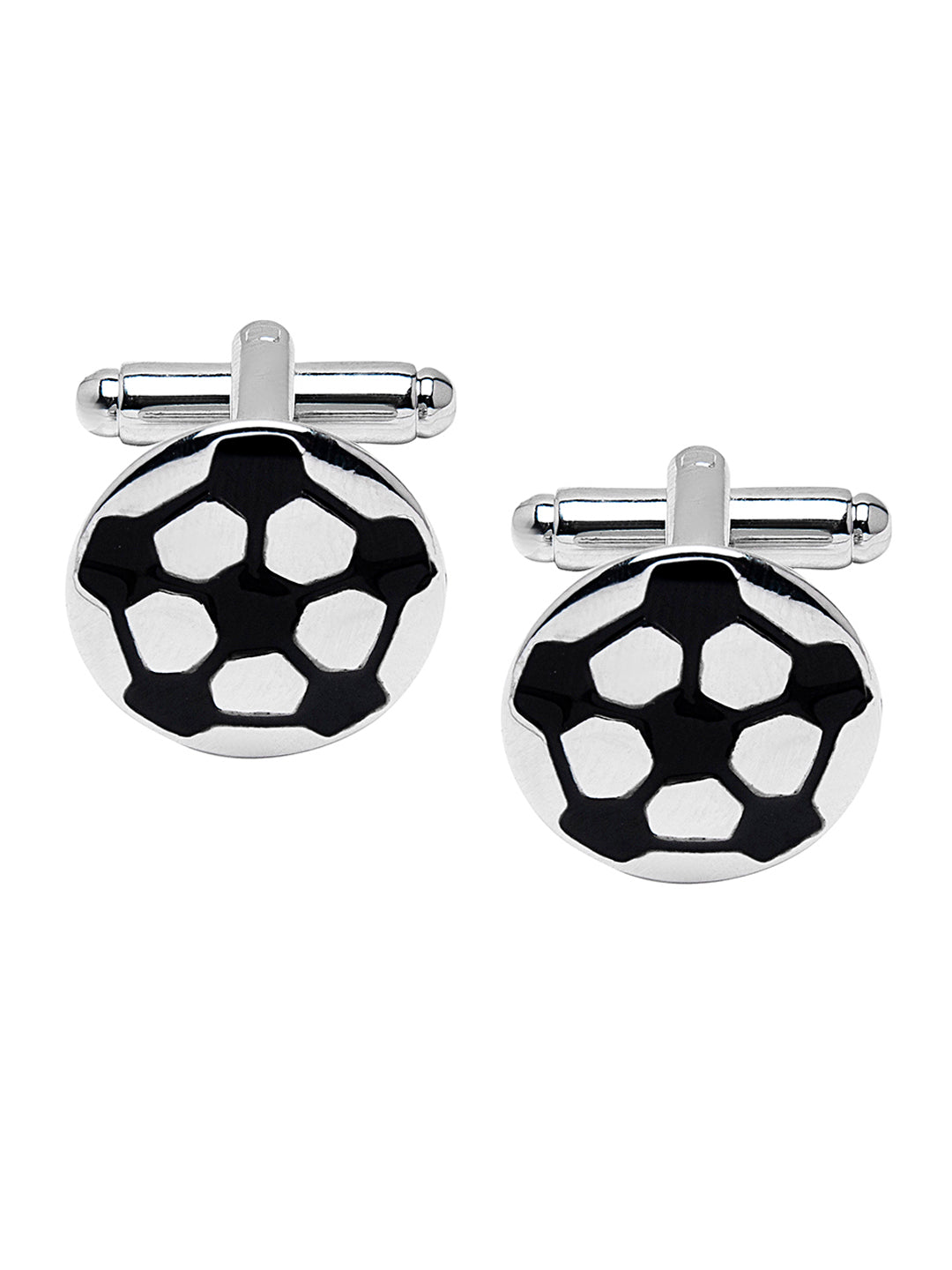 Elegant Fancy and Designer Silver Plated Football Design Cufflinks For Men (SJ_7185)