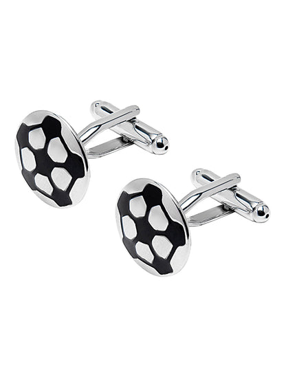 Elegant Fancy and Designer Silver Plated Football Design Cufflinks For Men (SJ_7185)