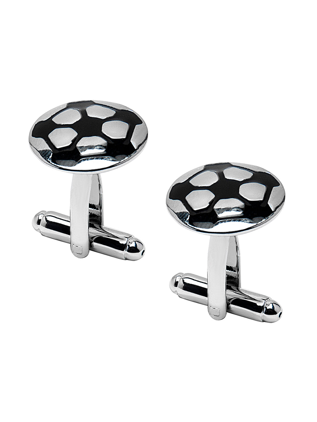 Elegant Fancy and Designer Silver Plated Football Design Cufflinks For Men (SJ_7185)