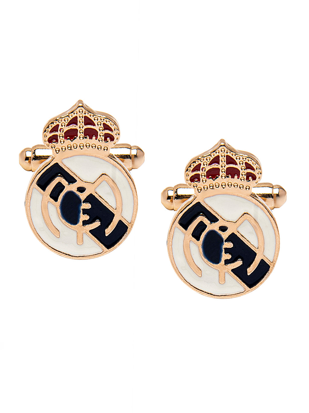 Chrome and Gold Plated Designer Real Madrid Cufflinks for Men (SJ_7187)