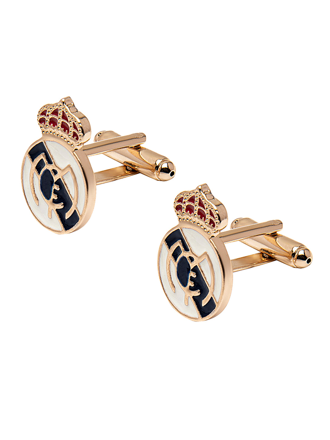Chrome and Gold Plated Designer Real Madrid Cufflinks for Men (SJ_7187)