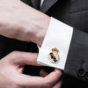 Chrome and Gold Plated Designer Real Madrid Cufflinks for Men (SJ_7187)