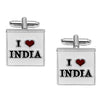 Elegant Fancy and Designer Silver Plated I Love India Design Cufflinks For Men (SJ_7189)