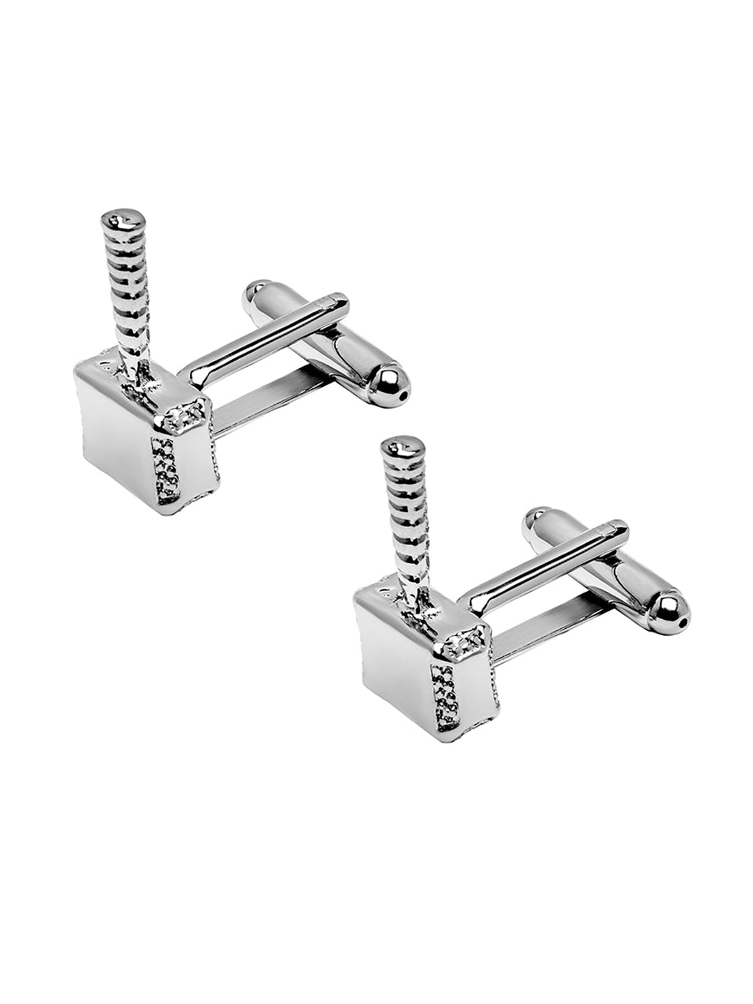 Elegant Fancy and Designer Silver Plated Hammer Design Cufflinks For Men (SJ_7190)