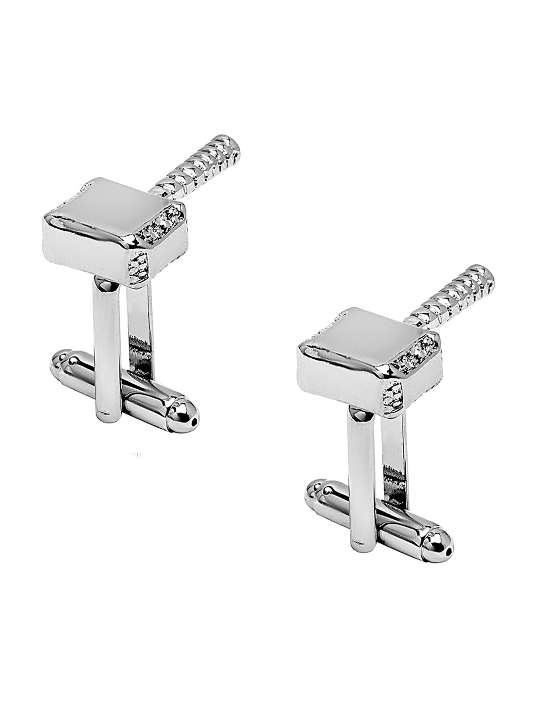 Elegant Fancy and Designer Silver Plated Hammer Design Cufflinks For Men (SJ_7190)