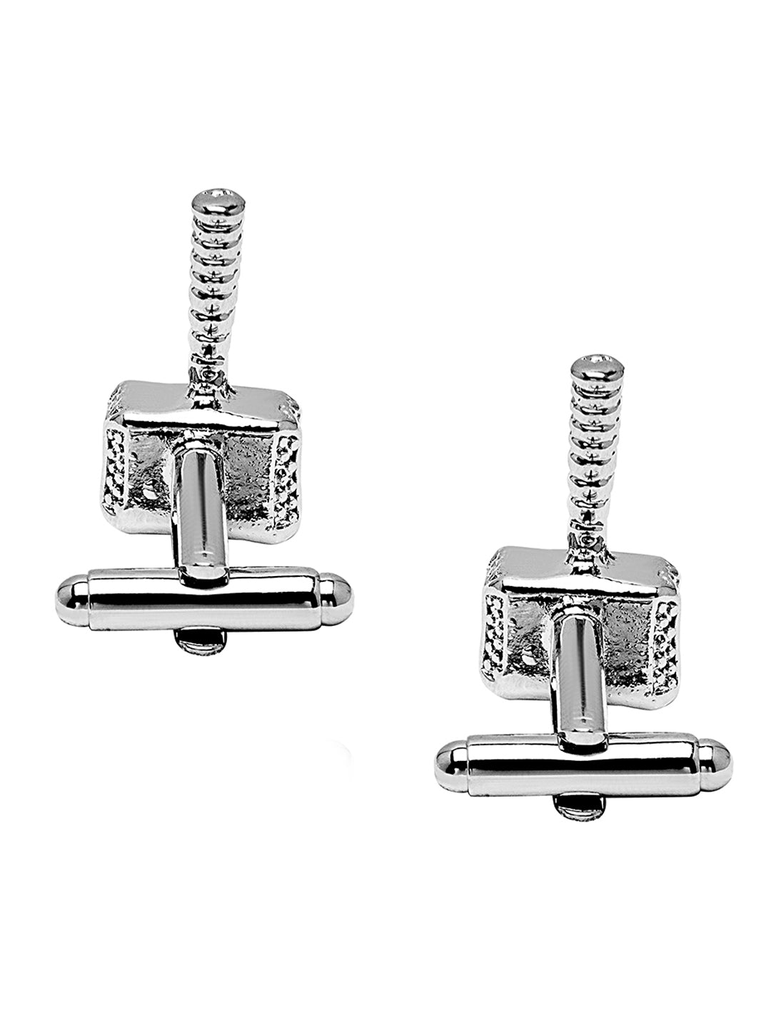 Elegant Fancy and Designer Silver Plated Hammer Design Cufflinks For Men (SJ_7190)