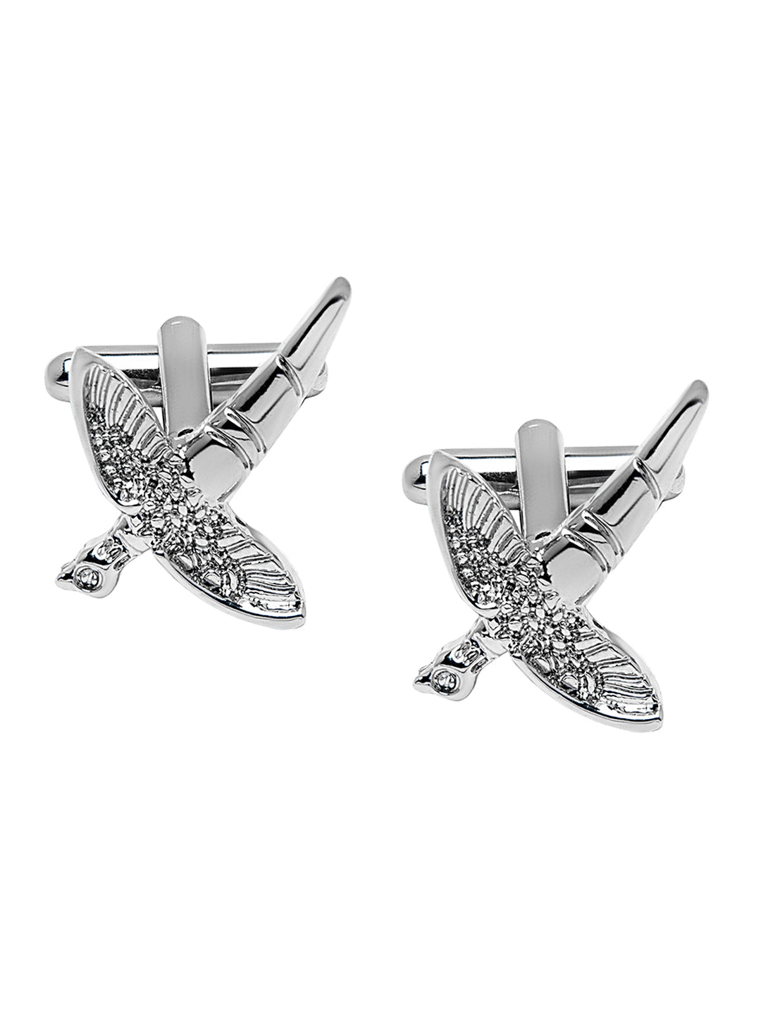 Elegant Fancy and Designer Silver Plated Falcon Bird Design Cufflinks For Men (SJ_7191)