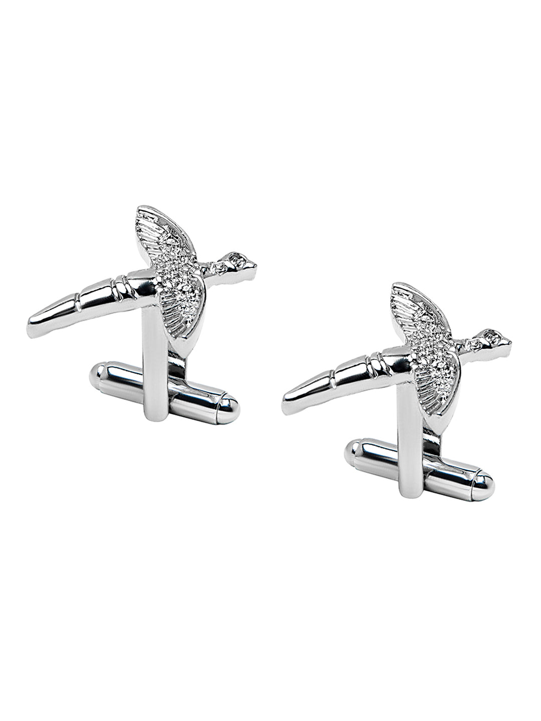 Elegant Fancy and Designer Silver Plated Falcon Bird Design Cufflinks For Men (SJ_7191)