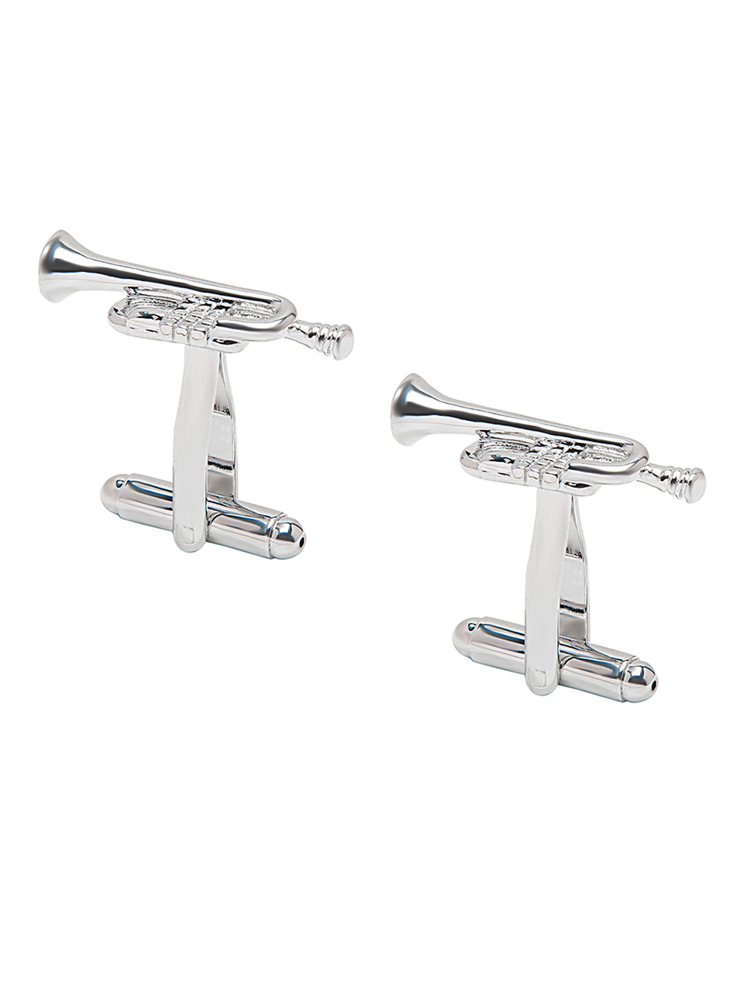 Elegant Fancy and Designer Silver Plated Trumpet Saxophone Design Cufflinks For Men (SJ_7192)