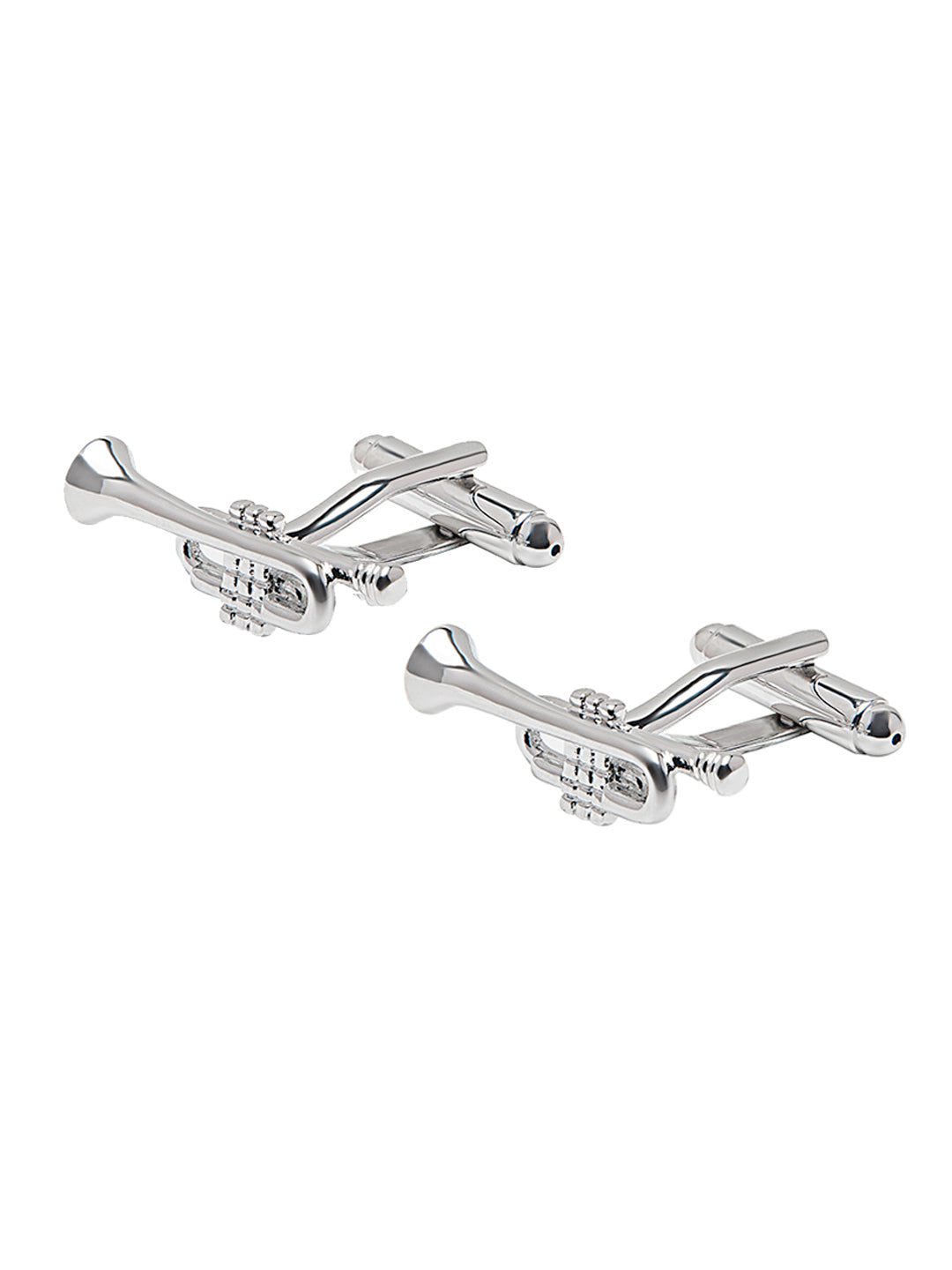 Elegant Fancy and Designer Silver Plated Trumpet Saxophone Design Cufflinks For Men (SJ_7192)