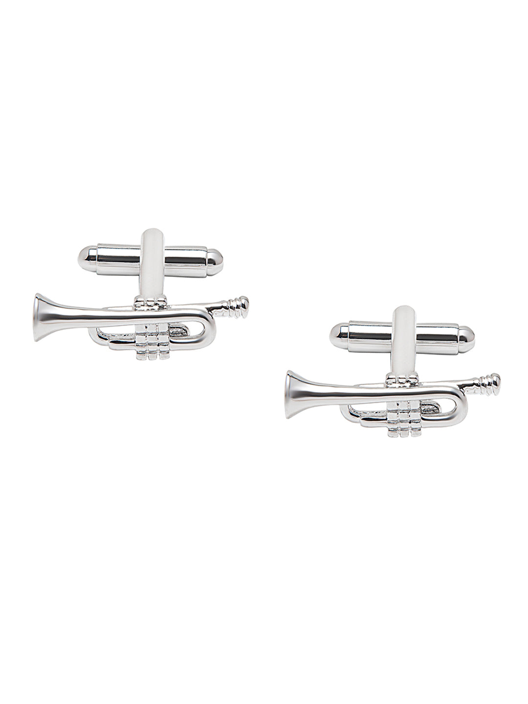 Elegant Fancy and Designer Silver Plated Trumpet Saxophone Design Cufflinks For Men (SJ_7192)