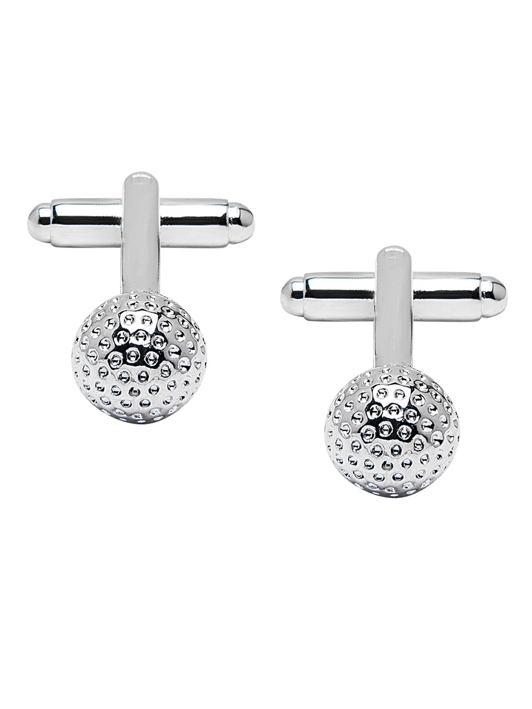 Elegant Fancy and Designer Silver Plated Golf ball Design Cufflinks For Men (SJ_7193)