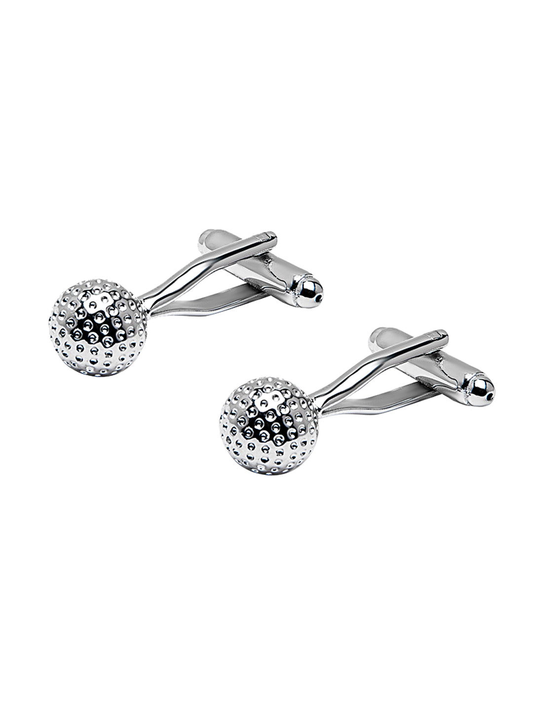 Elegant Fancy and Designer Silver Plated Golf ball Design Cufflinks For Men (SJ_7193)