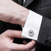 Elegant Fancy and Designer Silver Plated Golf ball Design Cufflinks For Men (SJ_7193)