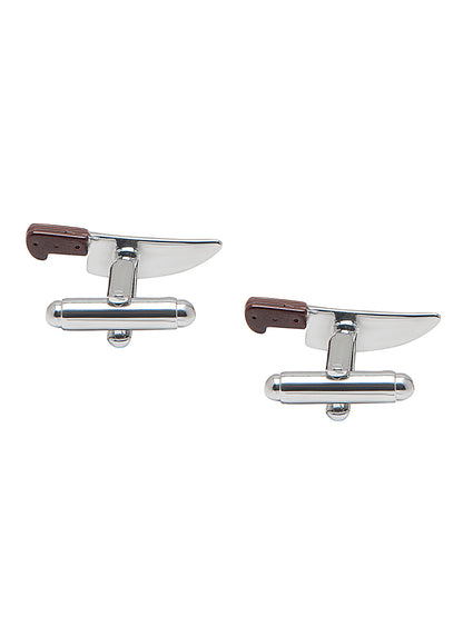 Elegant Fancy and Designer Silver Plated Knif Design Cufflinks For Men (SJ_7194)