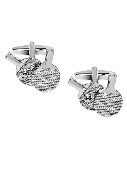 Elegant Fancy and Designer Silver Plated Table Tennis  Design Cufflinks For Men (SJ_7198)