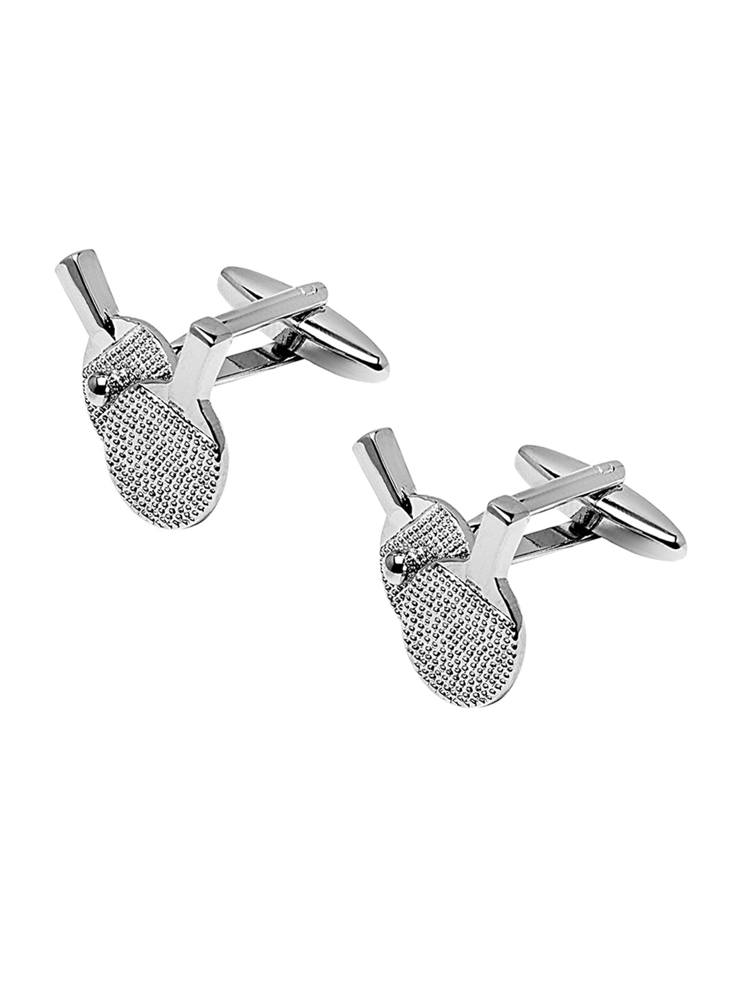 Elegant Fancy and Designer Silver Plated Table Tennis  Design Cufflinks For Men (SJ_7198)