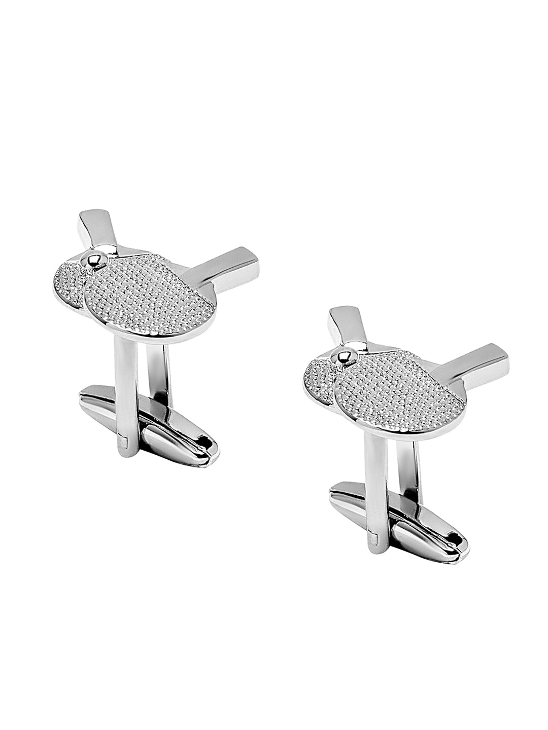 Elegant Fancy and Designer Silver Plated Table Tennis  Design Cufflinks For Men (SJ_7198)