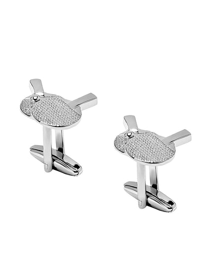 Elegant Fancy and Designer Silver Plated Table Tennis  Design Cufflinks For Men (SJ_7198)