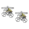 Elegant Fancy and Designer Silver Plated Bicycle  Design Cufflinks For Men (SJ_7199)