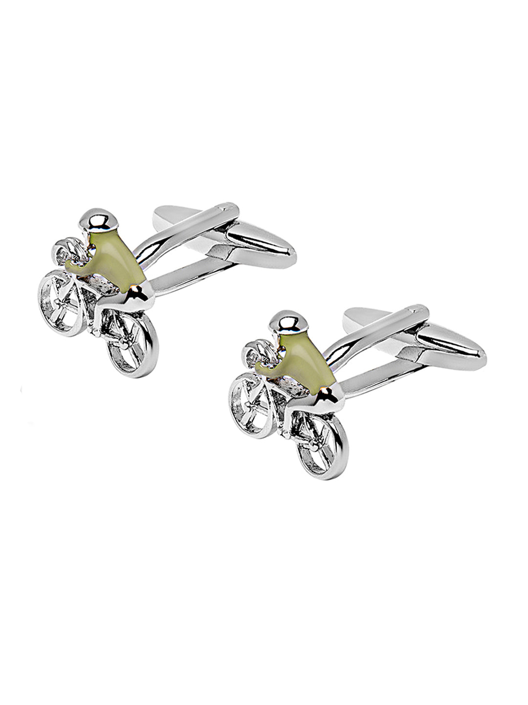 Elegant Fancy and Designer Silver Plated Bicycle  Design Cufflinks For Men (SJ_7199)