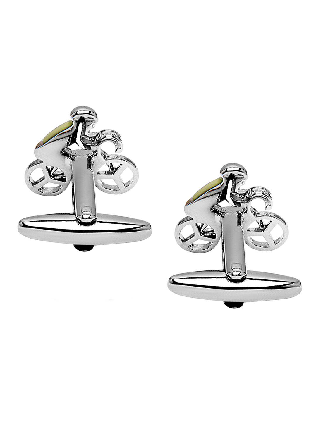 Elegant Fancy and Designer Silver Plated Bicycle  Design Cufflinks For Men (SJ_7199)