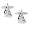 Elegant Fancy and Designer Silver Plated Sail Boat  Design Cufflinks For Men (SJ_7200)