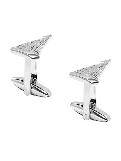 Elegant Fancy and Designer Silver Plated Sail Boat  Design Cufflinks For Men (SJ_7200)