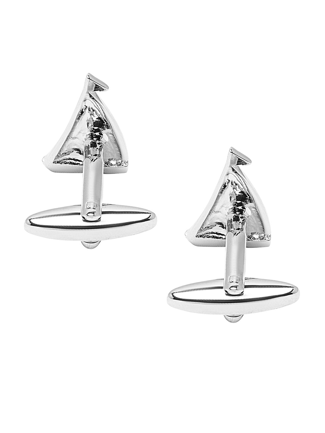 Elegant Fancy and Designer Silver Plated Sail Boat  Design Cufflinks For Men (SJ_7200)