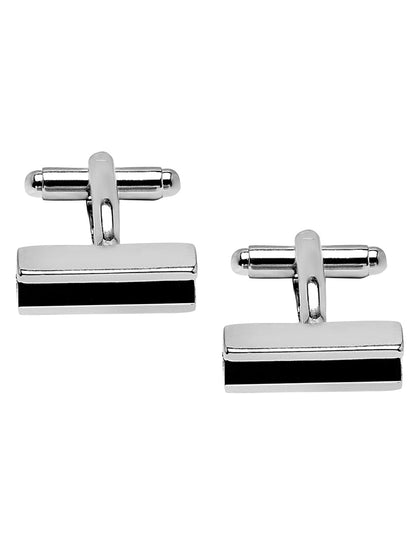 Chrome and Silver Plated Designer and Stylish Cufflinks for Men (SJ_7202_BK)