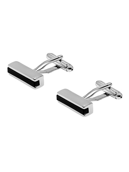 Chrome and Silver Plated Designer and Stylish Cufflinks for Men (SJ_7202_BK)