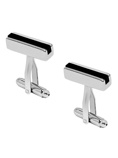 Chrome and Silver Plated Designer and Stylish Cufflinks for Men (SJ_7202_BK)
