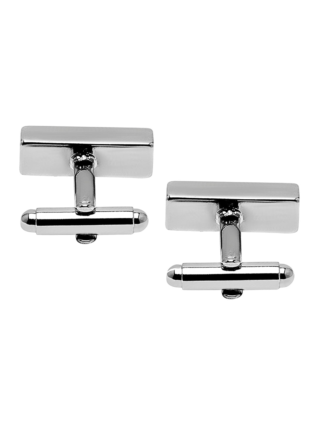 Chrome and Silver Plated Designer and Stylish Cufflinks for Men (SJ_7202_BK)