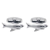 Rhodium Silver Plated Shark Fish Design Cufflinks For Men (SJ_7206)