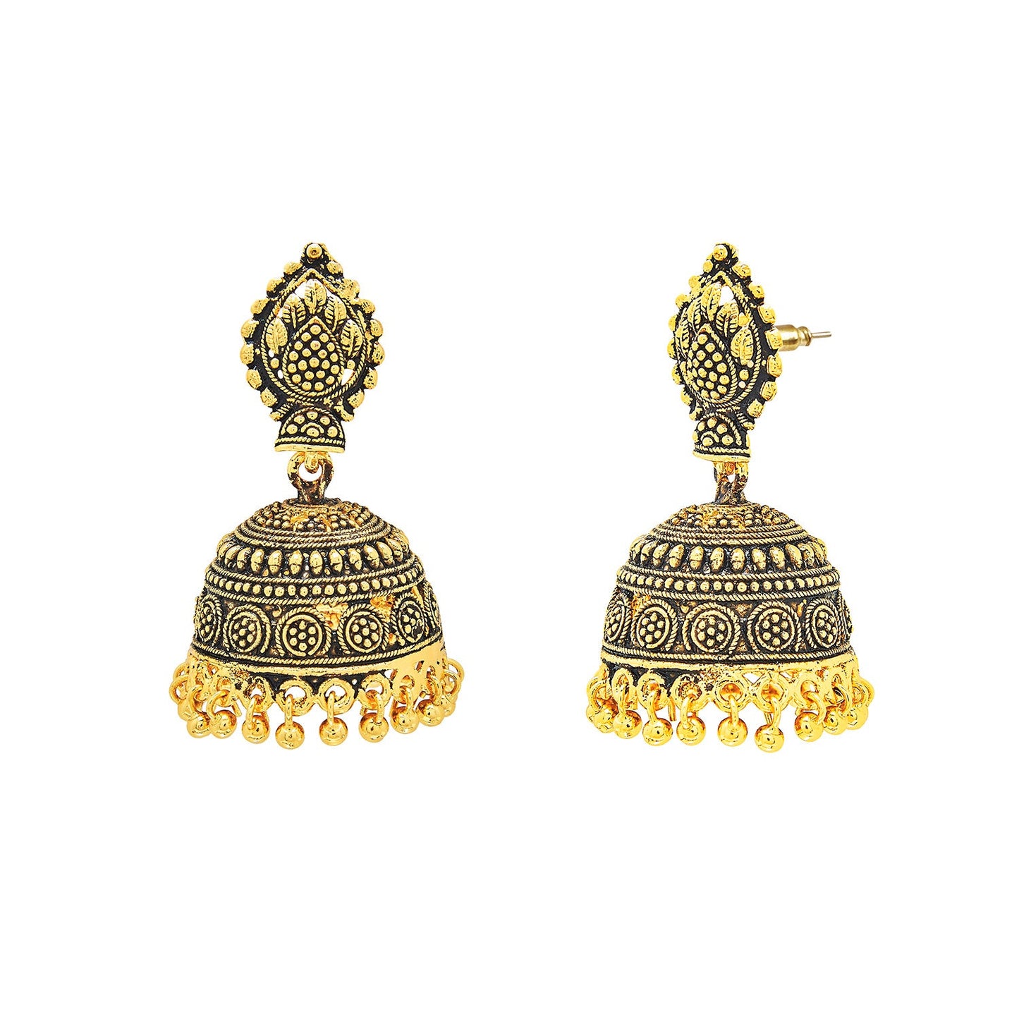 Shining Jewel 24K Antique Gold Jhumki Earring with Pearls (SJ_748)