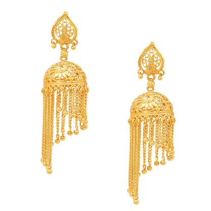 Traditional Gold Designer Jhumki Earrings (SJ_751)