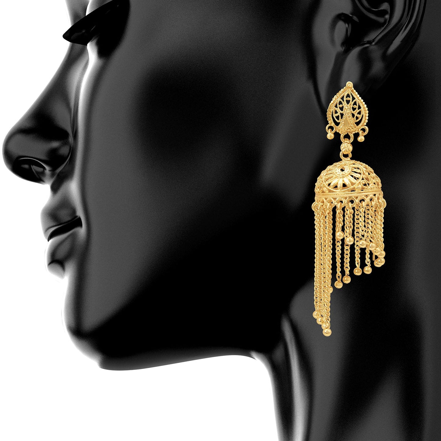 Traditional Gold Designer Jhumki Earrings (SJ_751)