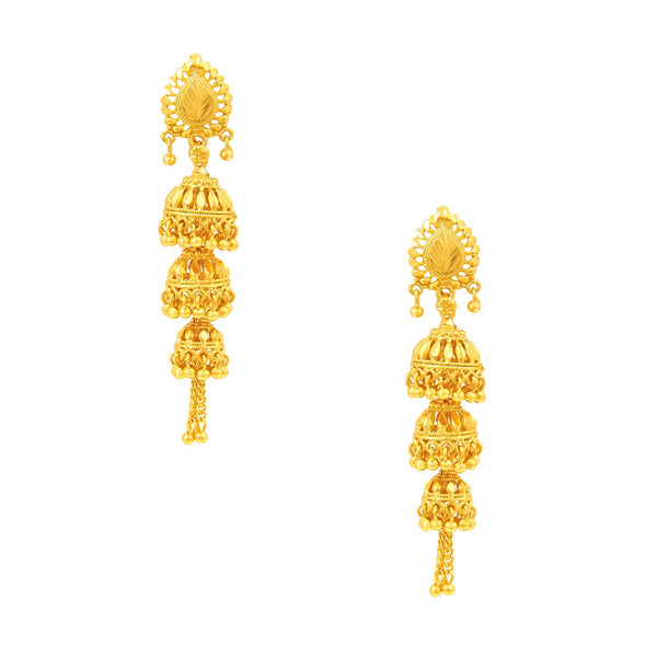 Buy INFINITY Gold Plated 3 Layer Peacock Indian Screw Back Jhumka Earrings  Set For Women, girls at Amazon.in