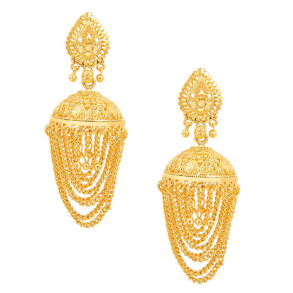 Traditional Gold 24K Designer Jhumka Earrings (SJ_755)