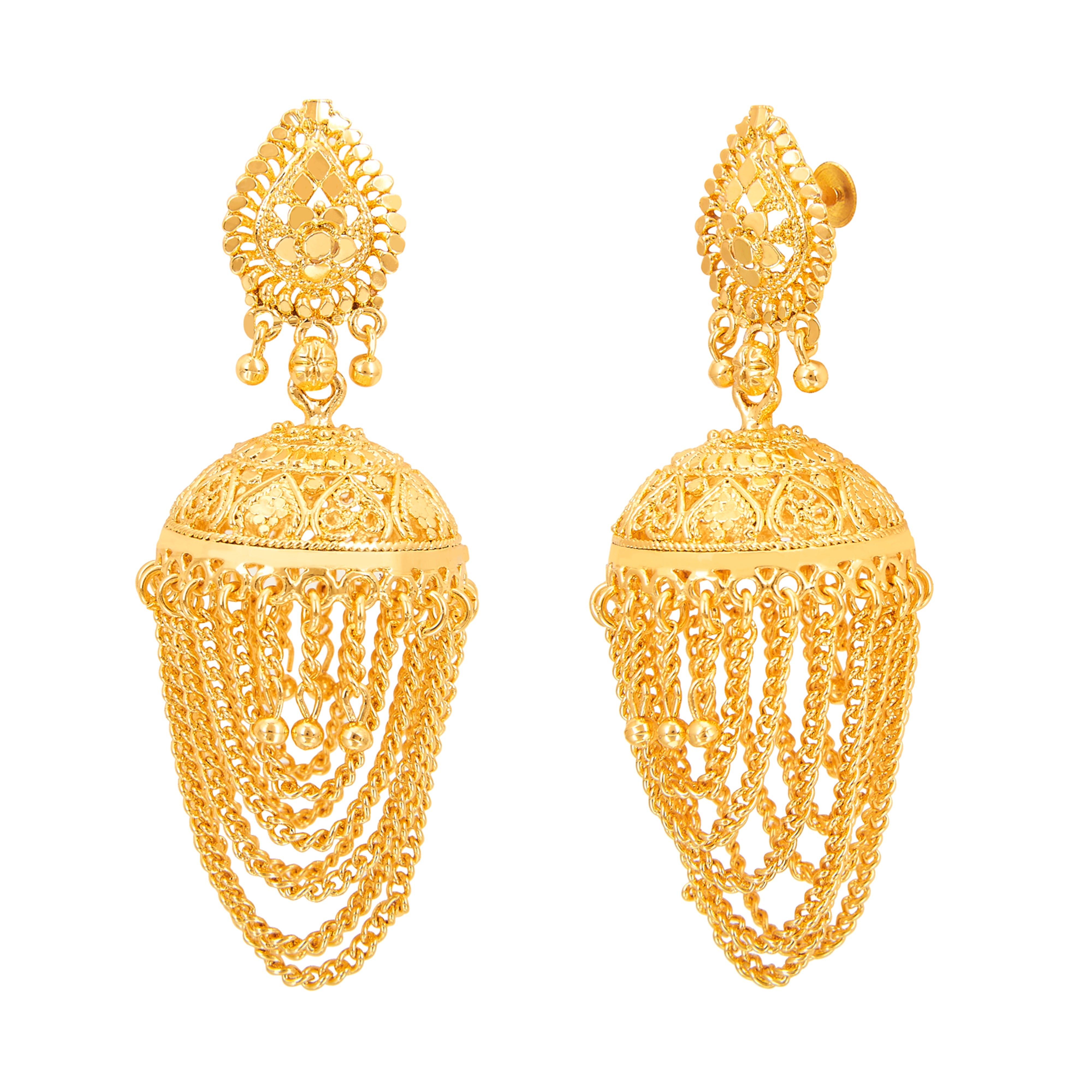 Buy Marriage Jhumka Design Gold Earrings Gold Plated Jewellery